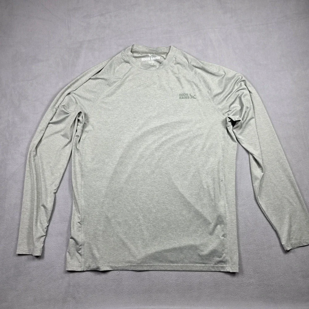 Eddie‎ Bauer Rash Guard Mens Extra Large Gray Long Sleeve Swim Shirt